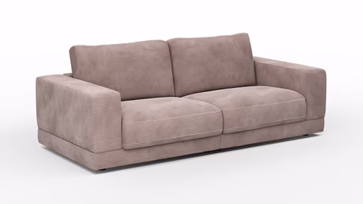 Sofa Juni - 2-Sitzer, Cord, Altrosa
