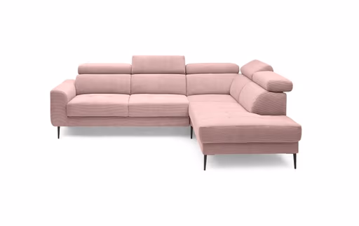 Ecksofa CHARIS - 2-Sitzer, Ecke rechts, Microfaser, Altrosa