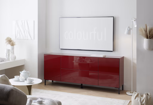 Lowboard - B ca. 181 cm, Bordeauxrot