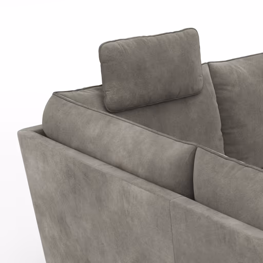 Sofa Stamford - inkl. Armlehne verstellbar und Kopfstütze, Ecksofa 2-sitzig und Abschlusshocker links mit 3,5-Sitzer, Bogen rechts, Stoff, Anthrazit