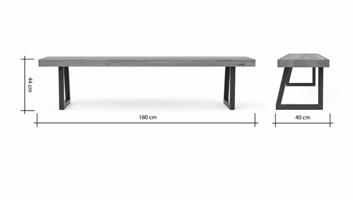 Holzbank Clifton - Breite ca. 180cm, Wildeiche massiv, natur
