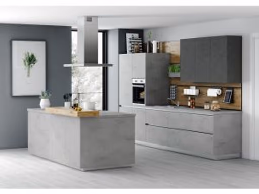 Inselküche 52.210 13 520, Beton Nebelgrau Nachbildung 