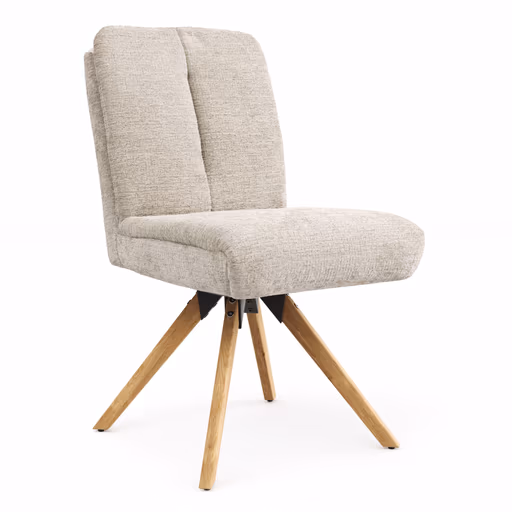 Stuhl Evania - Dreh und Relax-Funktion, niedriger Rücken, Stoff, Ecru