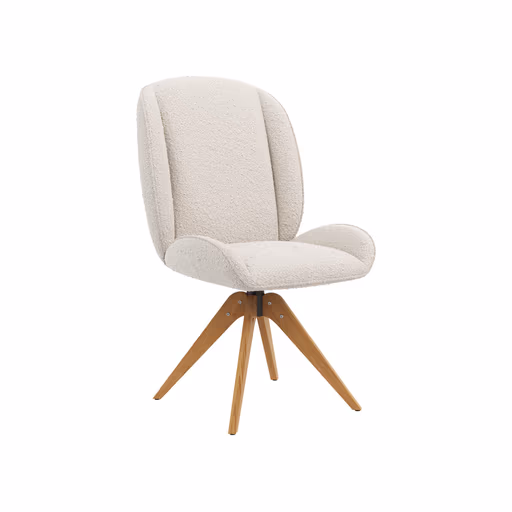 Stuhl Alara - drehbar, Stoff, Weiß