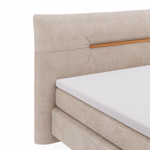 Boxspringbett Alpin - Liegefläche ca. 180x200 cm, Stoff, Graubeige