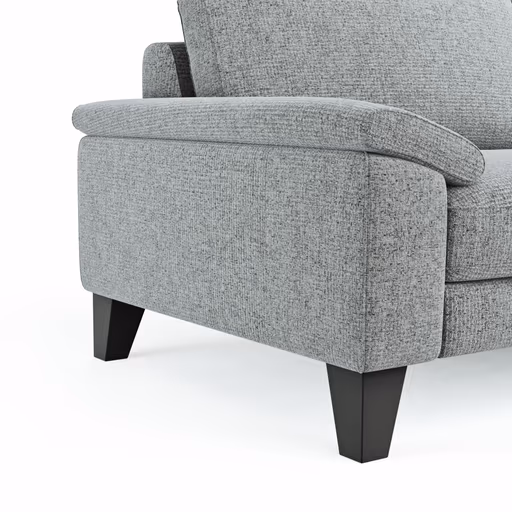 Ecksofa Oviedo - 2,5-Sitzer mit Ecke rechts, Stoff, Hellgrau