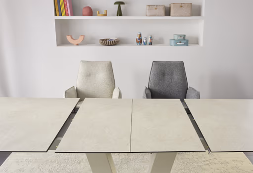 Esstisch Dinner - ausziehbar, LB ca. 160x 90 cm, HPL, Sand