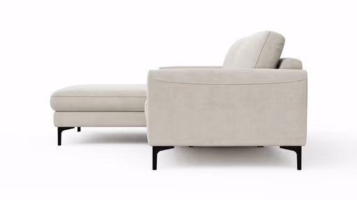 Ecksofa Oviedo - Longchair links mit 1,5-Sitzer inkl. Relaxfunktion (motorisch), Stoff, Natur