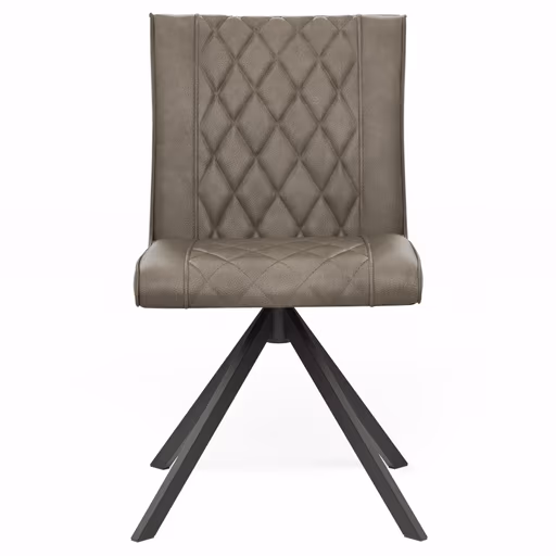 Stuhl Cambridge - drehbar, Leder, Taupe