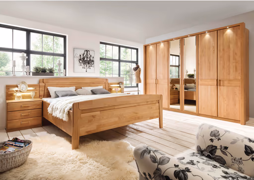 Schlafzimmer Lausanne - Erle Teilmassiv