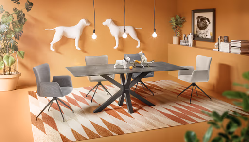 Esstisch ABBIGAIL - LB ca. 200x100 cm, Schwarz