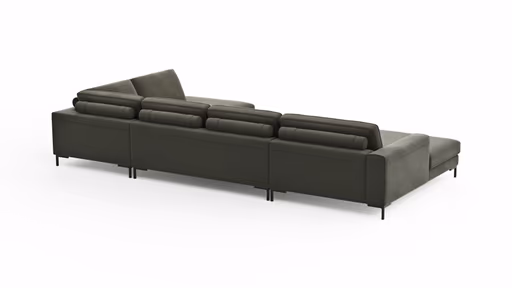 Wohnlandschaft Solano - Longchair Links, 2-Sitzer, Ecke Rechts, Stoff, Dunkelgrün