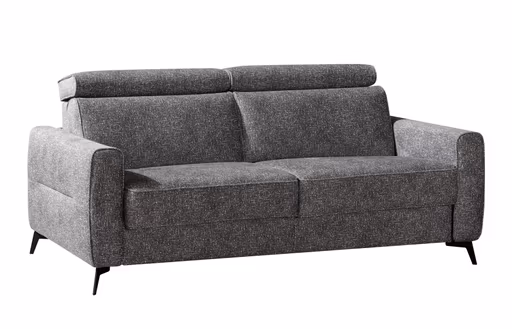 Schlafsofa EM Seipa - Kopfteil verstellbar, Stoff, Grau