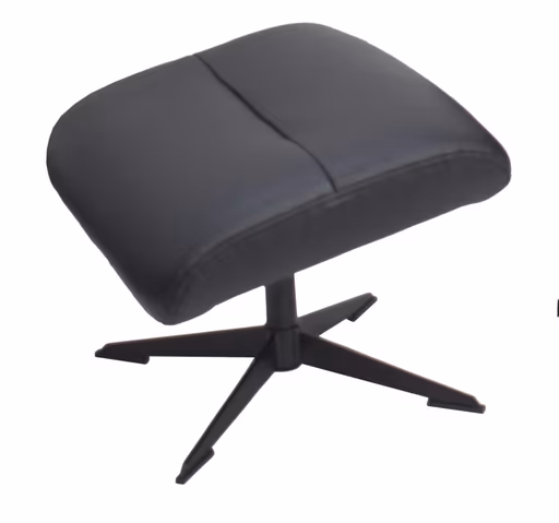 TV-Sessel MENNIS mit Hocker - drehbar, Relaxfunktion, Kopfteilverstellung, Leder, Schwarz