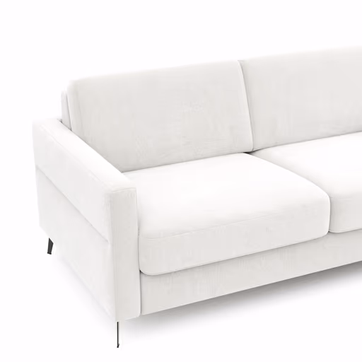 Schlafsofa Laredo - 2,5-Sitzer inkl. Schlaffunktion und Armlehne klappbar, Stoff, Offwhite