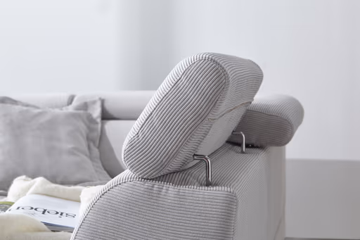 Sofa Maryville - 2,5-Sitzer mit Eckelement und Abschlussteil medium rechts, inkl. Kopfteil verstellbar, Stoff, Beige