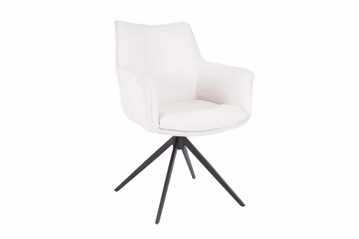 Armlehnstuhl MAIKE - drehbar, Stoff, Weiß