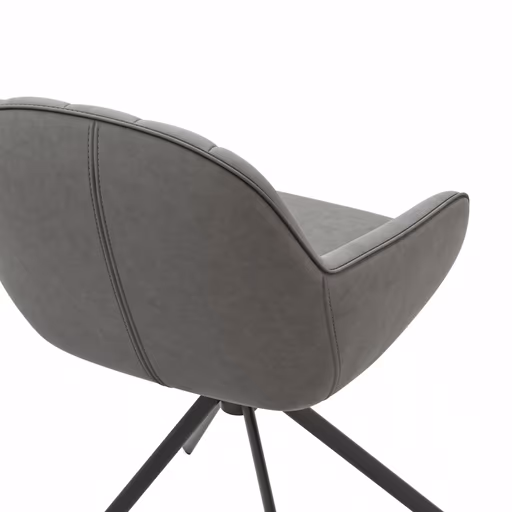 Polsterstuhl Dinner - Leder, Graubraun