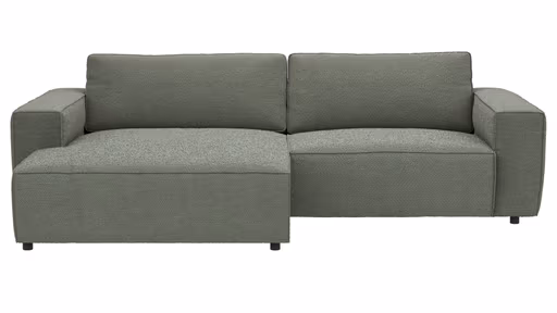 Ecksofa Lilaia - Chaise Longue XL mit 1,5-Sitzer XL rechts, Stoff, Olivgrün