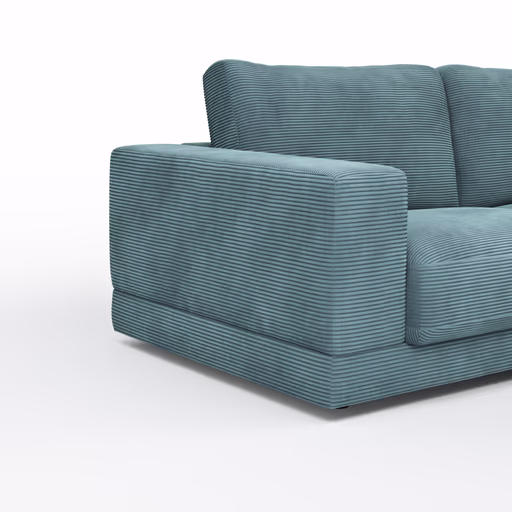 Sofa Juni - 2-Sitzer, Cord, Petrol