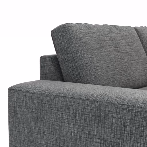 Ecksofa Redington - 2,5-Sitzer mit Longchair groß rechts, Stoff, Schwarz