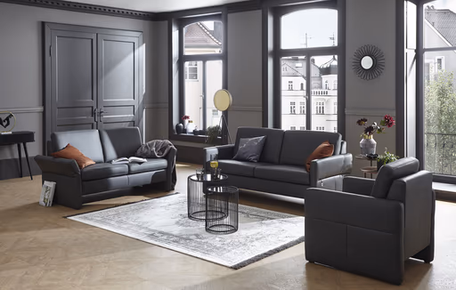 Sessel Arima - Leder, Anthrazit