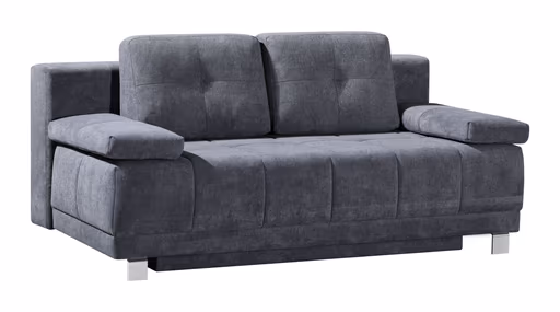 Querschläfer - Schlaffunktion mit Bettkasten, Stoff, Dunkelgrau