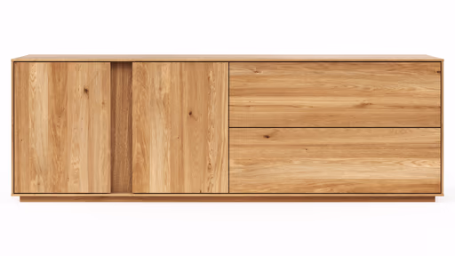Mediaboard Saratoga - Wildeiche massiv, natur geölt