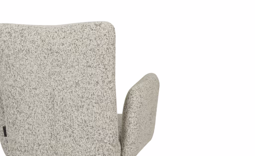 Armlehnstuhl MYLENE - drehbar, Stoff, Schwarz-Weiß