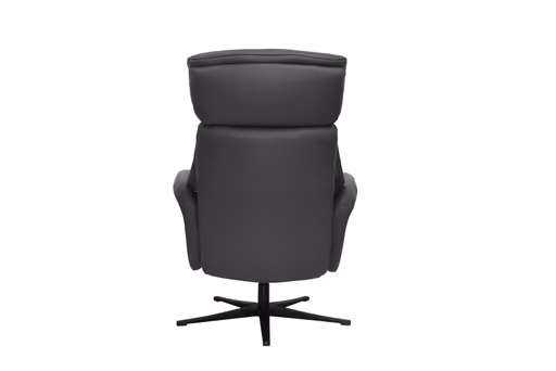 TV-Sessel MIO mit Hocker - drehbar, Relaxfunktion, Kopfteilverstellung, Leder, Dunkelgrau