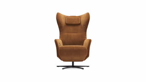 Relaxsessel Clemens - Größe M, inkl. Relaxfunktion (motorisch), Kopfstütze, Stoff,  Gold