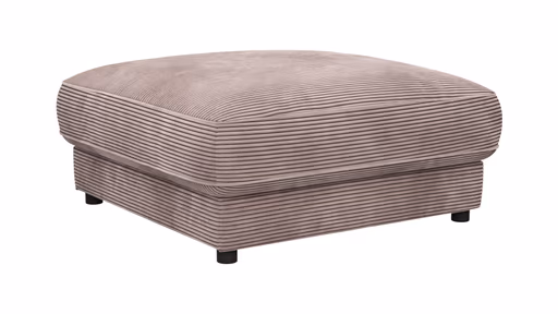 Hocker Juni - LB ca. 90x90 cm, Cord, Altrosa