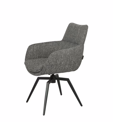 Armlehnstuhl MAXINE - drehbar, Stoff, Grau