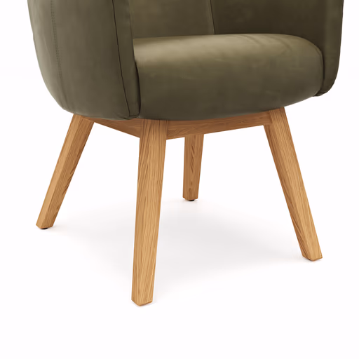 Armlehnstuhl Calgary - Leder, Olive