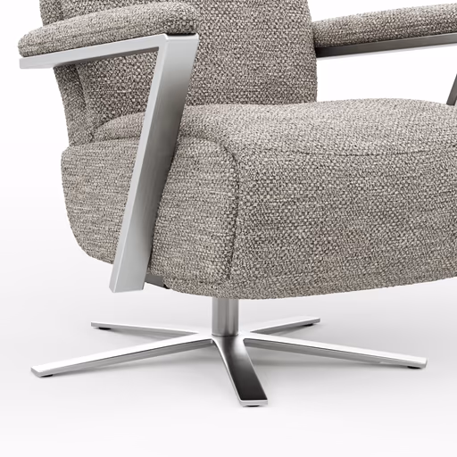   Drehsessel Enno Lazyline - Größe L inkl. Relaxfunktion, Stoff, Silber