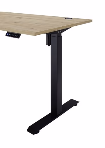 Schreibtisch - höhenverstellbar, LB ca. 160x77 cm, Artisan Eiche Nachbildung, Schwarz