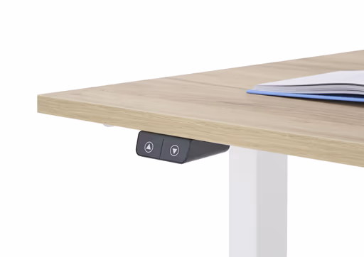 Schreibtisch GELI - höhenverstellbar, LB ca. 140x80 cm, Kaschmir, Weiß