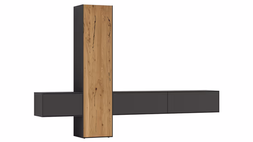 Wohnwand Medio -  Melamin, Schiefergrau