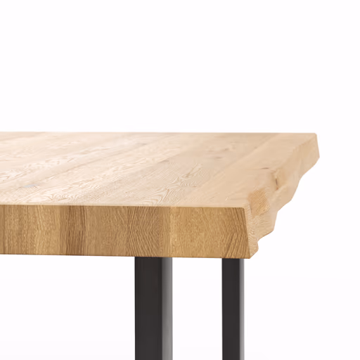 Esstisch Clifton - LB ca. 180x100 cm, Wildeiche massiv, Schwarz verfüllt