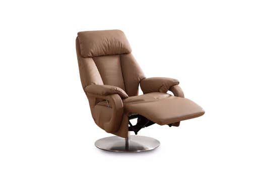 Sessel - Größe M, Relaxfunktion, Leder, Braun