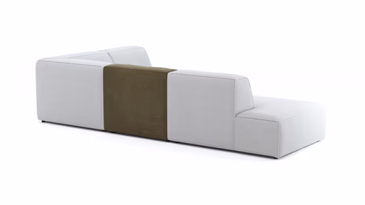 Ecksofa Elementos - Abschlusselement mit 1-Sitzer und Ecke rechts, Stoff, Hellgrau