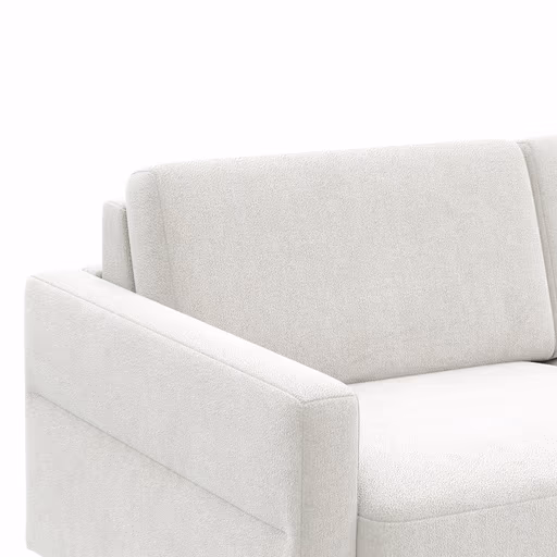Schlafsofa Laredo - 2,5-Sitzer inkl. Schlaffunktion und Armlehne klappbar, Stoff, Offwhite