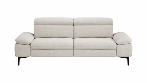 Sofa Felipa - 3-Sitzer inkl. Kopfteil verstellbar, Stoff, Natur