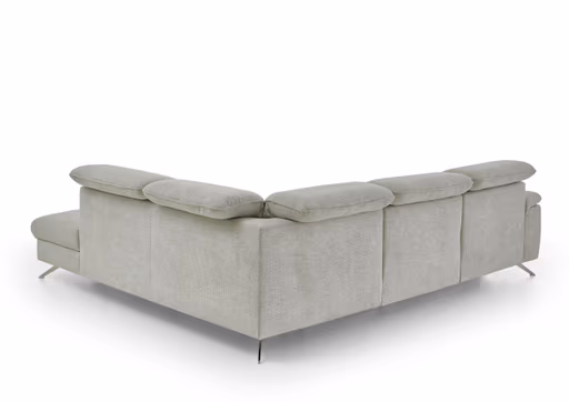 Ecksofa - 3-Sitzer mit Ecke rechts, Kopfteil verstellbar, Stoff, Natur