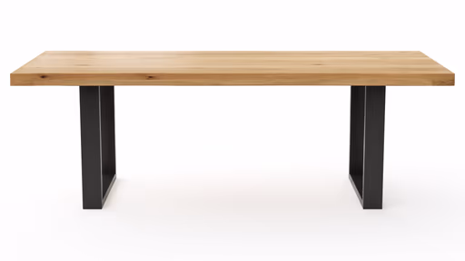 Esstisch Clifton - LB ca. 220x100 cm, Wildeiche massiv, Schwarz verfüllt