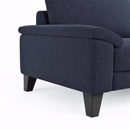 Ecksofa Oviedo - 2,5-Sitzer mit Ecke rechts, Stoff, Dunkelblau