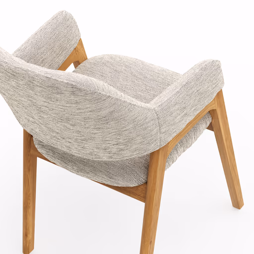 Armlehnstuhl Flore 1 - Stoff, Creme