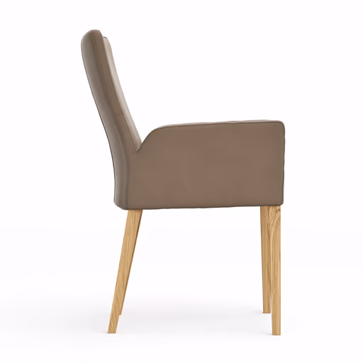 Armlehnstuhl Tuma - Leder, Kitt