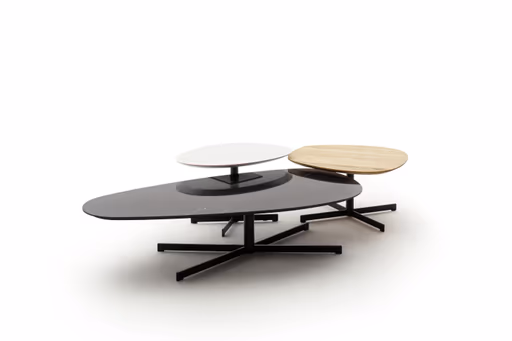 Beistelltisch Eir - LBH ca. 60x60x32 cm, Keramik, Weiß