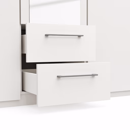 Drehtürenschrank Viana - B. ca. 136 cm, Lack, Weiß